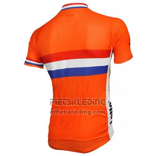 2016 Fietskleding Nederland Oranje en Blauw Korte Mouwen en Koersbroek